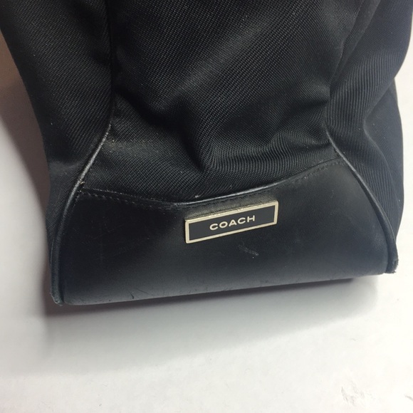 COACH Handbag Black Leather/PVC canvas Medium - Picture 6 of 7